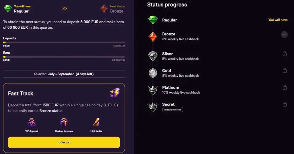 zoome casino vip club